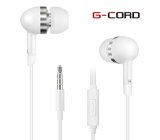 G-Cord In-Ear Earbuds with Built-in Mic Tangle-Free Noise Cancelling Earphones for iPhone iPad iPod Samsung Galaxy Phones Android Smartphones Tablets Computers MP3 Players