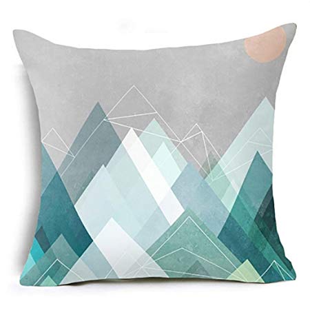 Bokeley Pillow Case, Cotton Linen Square Geometric Pattern Decorative Throw Pillow Case Bed Home Decor Cushion Cover (G)