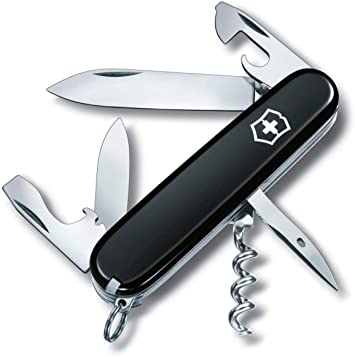 Victorinox Spartan Swiss Army Pocket Knife, Medium, Multi Tool, 12 Functions, Blade, Bottle Opener, Black