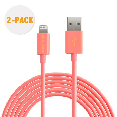 [Apple MFi Certified] CableCreation (2 PACK) Lightning to USB Cable, Lightning 8Pin to USB SYNC Cable for iPhone 6S iPhone 6,iPhone 5/5S/5C,iPad Mini, iPad Air,iPod Touch5,iPod nano,6ft/1.8Meter Red Color