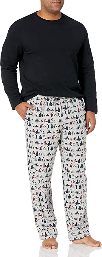 Amazon Essentials Mens Flannel Pajama T-Shirt Set