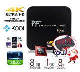 The BEST Christmas GIFT PigflyTech MX3 MXIII Quad Core Android TV BOX and Mini PC and Game play station Pre-LOADED KODI 142 XBMC 4KHD Streaming Media Player Amlogic S802 CPU Full Loaded KODI