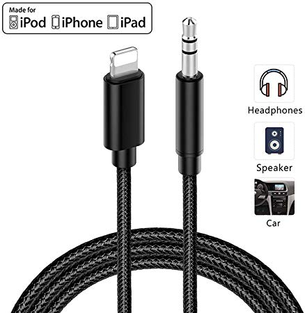 Aux Cord for iPhone for iPhone X/XS/11/11 Pro/11 Pro Max/8/8Plus/7/7Plus Aux Cable for Car 3.5mm Aux Cable Premium Auxiliary Audio to Car Stereo/Speaker/Headphone Adapter Support All iOS System