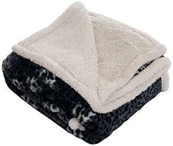 Lavish Home Throw Blanket, Fleece/Sherpa, Cheetah