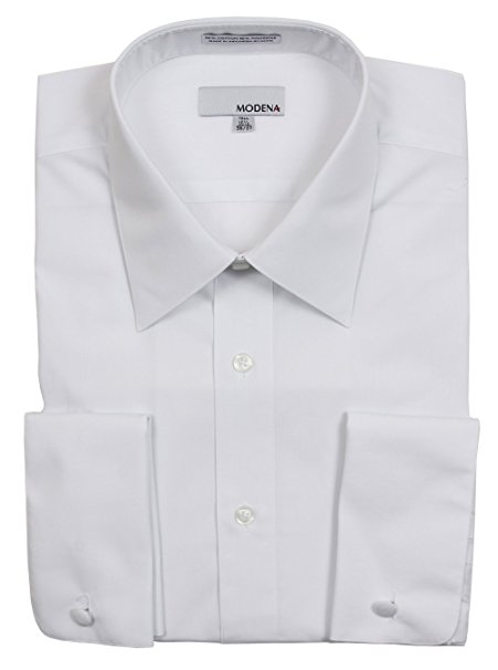 Modena Men’s Regular Fit French Cuff Solid Dress Shirt – Colors (ALL SIZES)