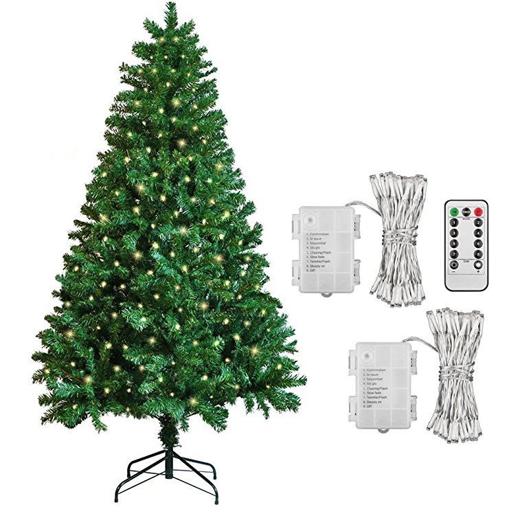6ft Artificial Xmas / Christmas Tree   [2 Pack] 40 LED Warm White Outdoor Battery Fairy Lights Gift Decorations