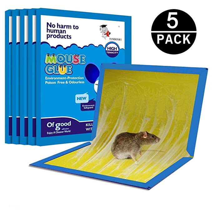 HWTONG Mouse Glue Boards, Mouse Glue Traps, Mouse Sticky Trap, Mouse Trap, Mouse Sticky Traps (5 Pack)