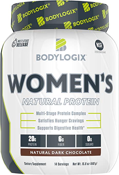 Bodylogix Women's Protein Powder, NSF Certified, Natural Dark Chocolate, 15.8 Ounces