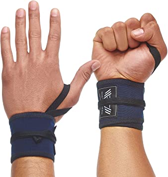 Premium Cotton Wrist Wraps for Olympic Weight Lifting, Powerlifting, Bodybuilding, Strength Cross Training and Yoga Support. Strong Wrist Support for Men and Women