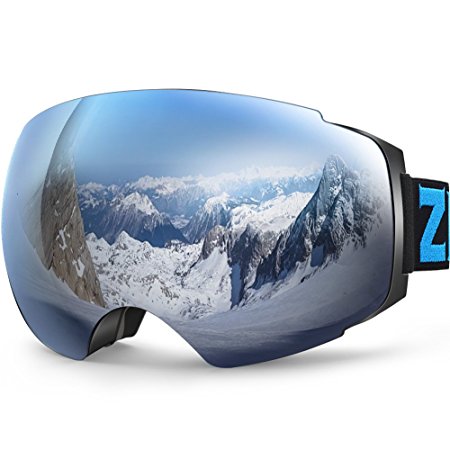 ZIONOR X4 Ski Snowboard Snow Goggles Magnet Dual Layers Lens Spherical Design Anti-fog UV Protection Anti-slip Strap for Men Women