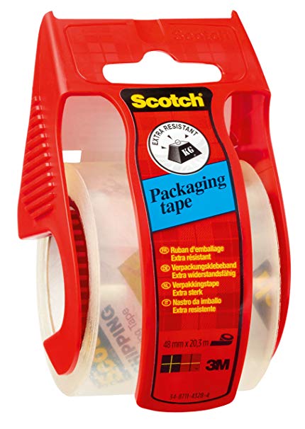 Scotch E5020EU 49807 Packaging Tape on Easy Start Dispenser, 50 mm x 20 m, Clear, Pack of 1