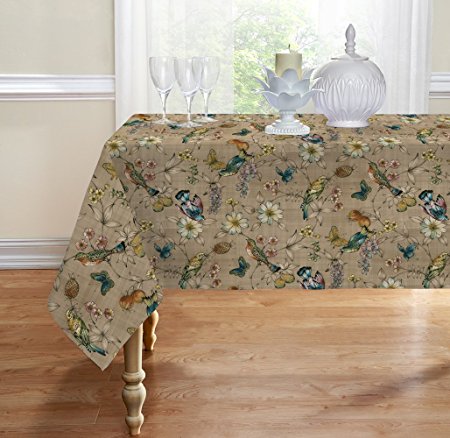 Birds Fabric Tablecloth By GoodGram - Assorted Sizes (60 in. x 84 in. 6 Chair)