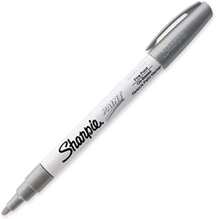 Sharpie Br&s Paint Marker, Oil Base, Permanent, Fine Point, Silver (35545)