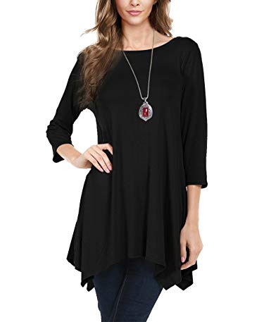 Urban CoCo Women's 3/4 Sleeve Tunic Tops Loose T Shirt Dress