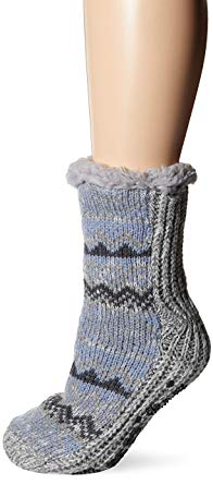 MUK LUKS Women's 1-Pair Pieced Cabin Socks