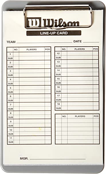 Wilson Lineup Cards White, One Size