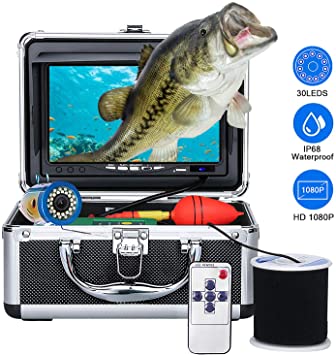 Underwater Fishing Camera, Anysun Portable Fish Finder Camera with 7'' Color LCD monitor HD1080P Waterproof IP68 Underwater Viewing System with 30m/100ft Cable for Ice, Lake, Boat, Sea Fishing(NO DVR)