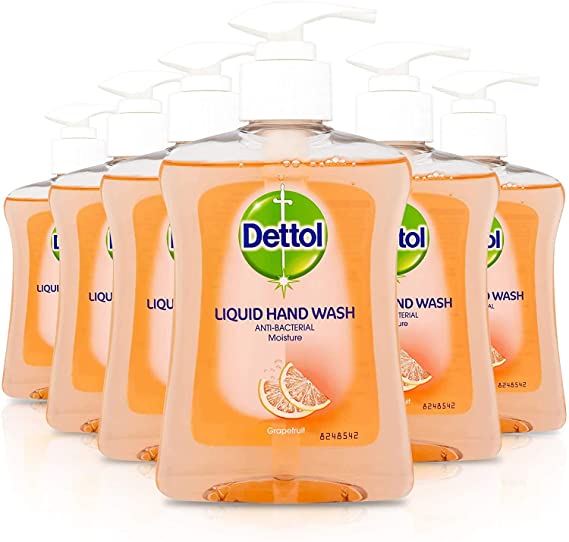 Dettol Liquid Hand Wash Moisture Grapefruit, 8.45 Ounce (Pack of 6)