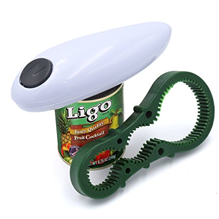 Electric Can Opener， Restaurant can opener， Smooth Soft Edge Restaurant Can Opener - One Touch Automatic Hand Operated.