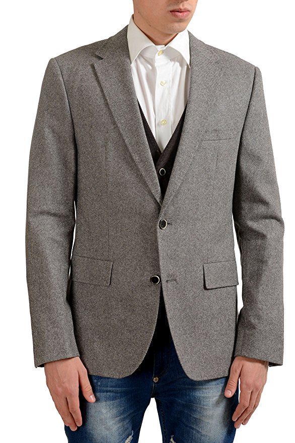 Hugo Boss "Nat" Men's Wool Built-In Vest Gray Blazer Sport Coat US 40 IT 50