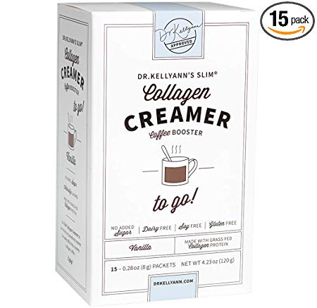 Keto Coffee Creamer Vanilla with Coconut Oil & 100% Grass-fed Collagen Powder - Dairy Free, Sugar Free, Gluten-Free, Soy Free, Low Carb - Perfect for Keto, Paleo, Weight Loss Diets (15 Servings)