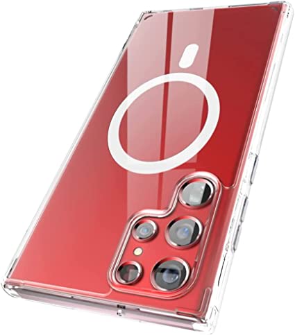 Encased Clear Back for Samsung Galaxy S22 Ultra Case, Magnetic Phone Case Compatible with Magsafe Charging & Accessories