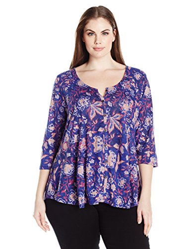 Lucky Brand Women's Plus Size Floral Swing Top