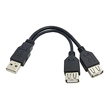 ChenYang USB 2.0 A Male to Dual Data USB 2.0 A Female   Power Cable USB 2.0 A Female Extension Cable 20cm