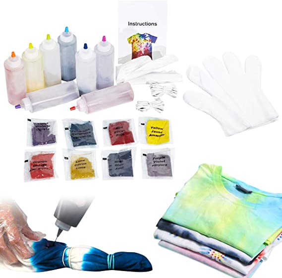 imoli 8 Colors Tie Dye Kit, One-Step Kids DIY Fabric Dye Art Set, Textile Dye Paint Supplies for Adults, Women, Men, Artist, Children, Party, Festival Gift