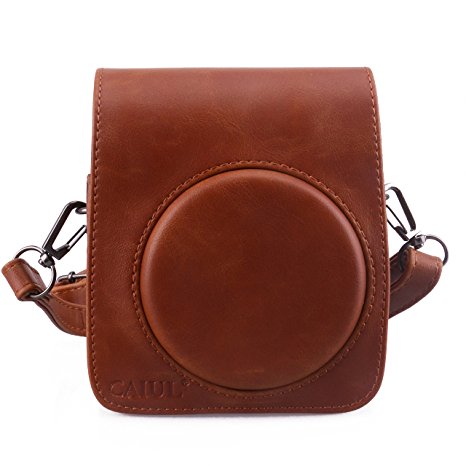 [Fujifilm Instax Mini 70 Case] - CAIUL Comprehensive Protection Instax Mini 70 Camera Case Bag With Soft PU Leather Material ( Brown )