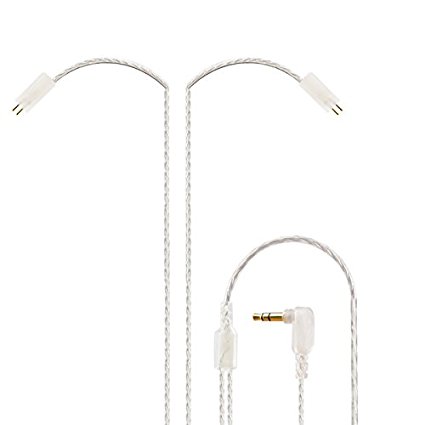 Easy KZ ZS3 ZS5 0.75mm 2 pin Upgrade Silver Plate Replacement Earphones Cable for KZ Earphones (silver)