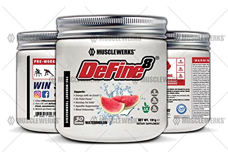 DeFine8: Watermelon - Fat Burner for Women and Men, Pre-Workout Thermogenic - NEW ADVANCED FORMULA, Appetite Suppressant, Boosts Metabolism & Curbs Sweet Cravings for Weight Loss.