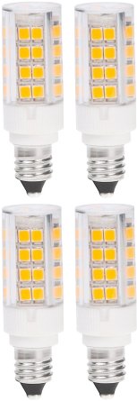 4-Pack E12 LED Light Bulb by 2TECH, 3.5W (35-Watts Equivalent), 350 Lumens, 2700K (Warm White), 100-120V, Candelabra Halogen Replacement
