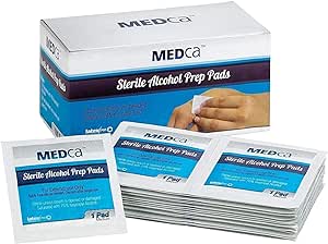 Alcohol Prep Pads, Sterile, Medium, 2-Ply Cotton Gauze - Individually Wrapped (300 Count)