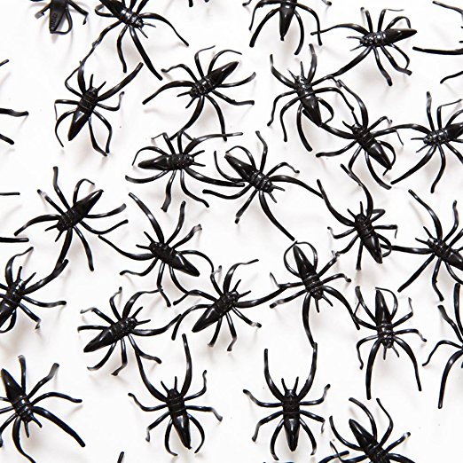 Fun Express Plastic Halloween Spiders Party Favor - 144 Pieces