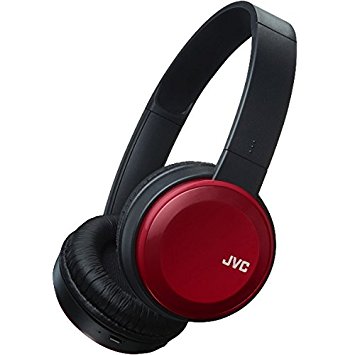 JVC Foldable Deep Bass On-Ear Bluetooth Wireless Headphones with Dynamic Bass Boost - Red