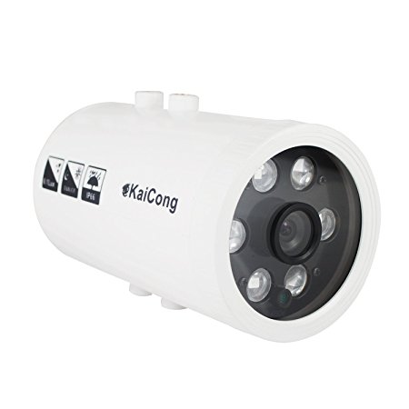 KaiCong 720 CCTV Home Surveillance HD Outdoor 3.6mm Lens 1200TVL IP66 Waterproof IR Bullet Security Camera Color 1/3" CMOS NTSC Day Night 6 powerful Infrared LEDs