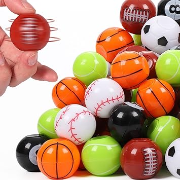 36 Pack Sport Ball Party Favors Mini Fidget Spinner Sports Balls Party Favors for Kids 4-8 8-12 Goodie Bag Stuffers Treasure Box Toys for Classroom Prizes Return Gifts for Kids Birthday Party