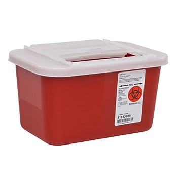 Kendall Sharps Container 1 Gallon Container Red With Clear Lid - Model 31143699 by Kendall Healthcare