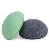 Sinsun Konjac Sponge Facial Cleansing Sponge with Activated Charcoal and Green Tea Gentle Exfoliating Sponge Deep Cleansing Improved Skin Texture