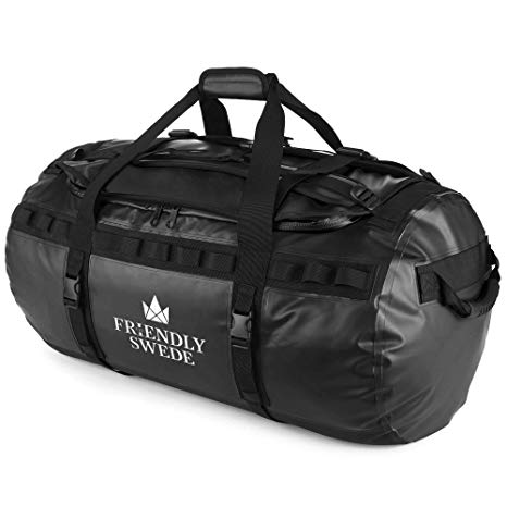 Duffel bag with Backpack Straps for Gym, Travels and Sports - SANDHAMN Duffle - by The Friendly Swede (Black)