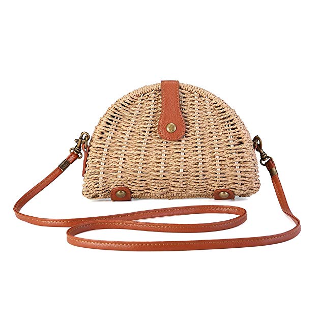 Crossbody Straw Bag JOSEKO Womens Straw Handbag Shoulder Bag for Beach Travel and Everyday Use