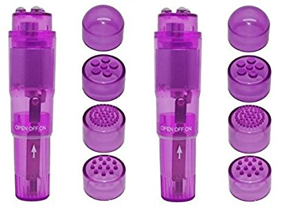 Finever Purple Pocket Personsal Pleasure Mini Massager Toy 4 Heads Different Style (2)