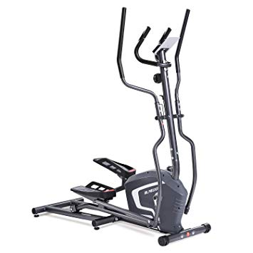 MaxKare Elliptical Machine Trainers Exercise Bike Portable Upright Fitness Workout Bike, 8-Level Magnetic Resistance, Smooth Quiet Driven w/LCD Monitor/Heart Rate Pulse Sensor