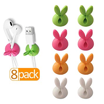 Cable Clips Desktop Color(8 Pack),Cable Clips Cord Organizer,Wire Holder for Table,Desk,Wall,Car,Computer,Phone Charging Cable,USB Cable,Mouse,Headphone,Office,Cubicle,Nightstand,ect.
