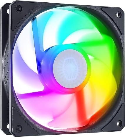 Cooler Master SickleFlow 120 ARGB Reverse Edition, 120mm Fan Square Frame Fan with Customizable LEDs