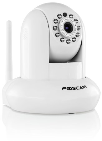 Foscam FI9831P Plug and Play 960P HD H264 WirelessWired PanTilt IP Camera 26-Feet Night Vision and 70 Degree Viewing Angle White