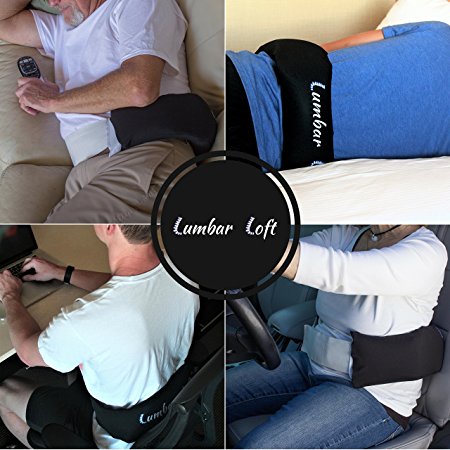 Lumbar Loft Inflatable Back Pillow with Belt