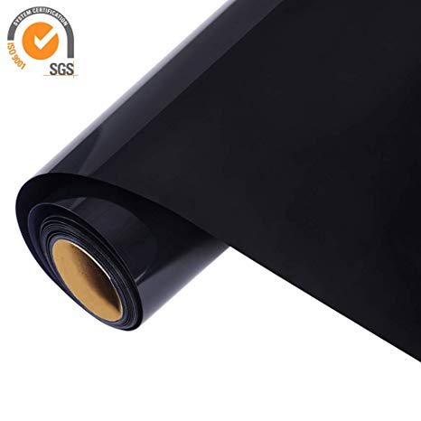 TransWonder Premium Heat Transfer Vinyl HTV Rolls for T Shirts 12in.x10ft. – Easy Weed Iron on HTV Vinyl Compatible with Cameo Silhouette & Cricut (Black)
