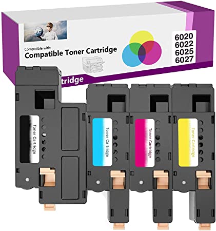 Limeink 4 Pack Compatible High Yield Laser Toner Cartridges for Xerox Printers WorkCentre 6025 Work Centre 6027 Phaser 6022 Phaser 6020 (1 Black, 1 Cyan, 1 Magenta, 1 Yellow)